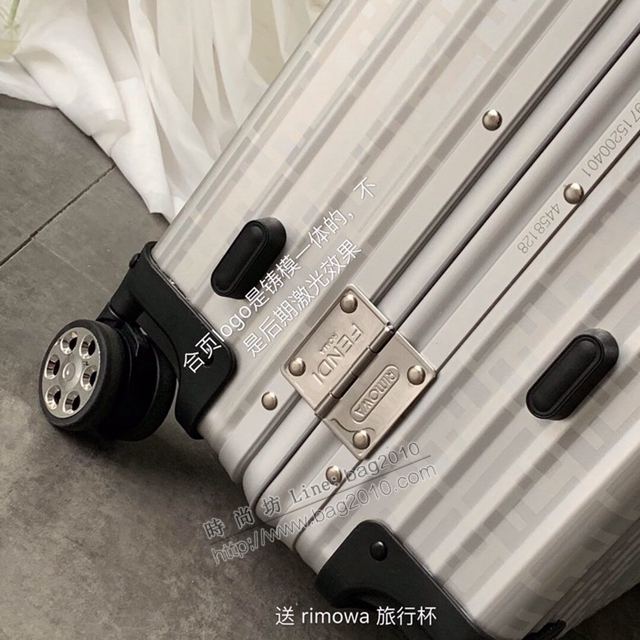 Rimowa拉杆箱 66637 日默瓦拉箱 Fendi x rimowa升級版配色款 滿箱雙F圖案 全鋁鎂合金行李箱xzx1069